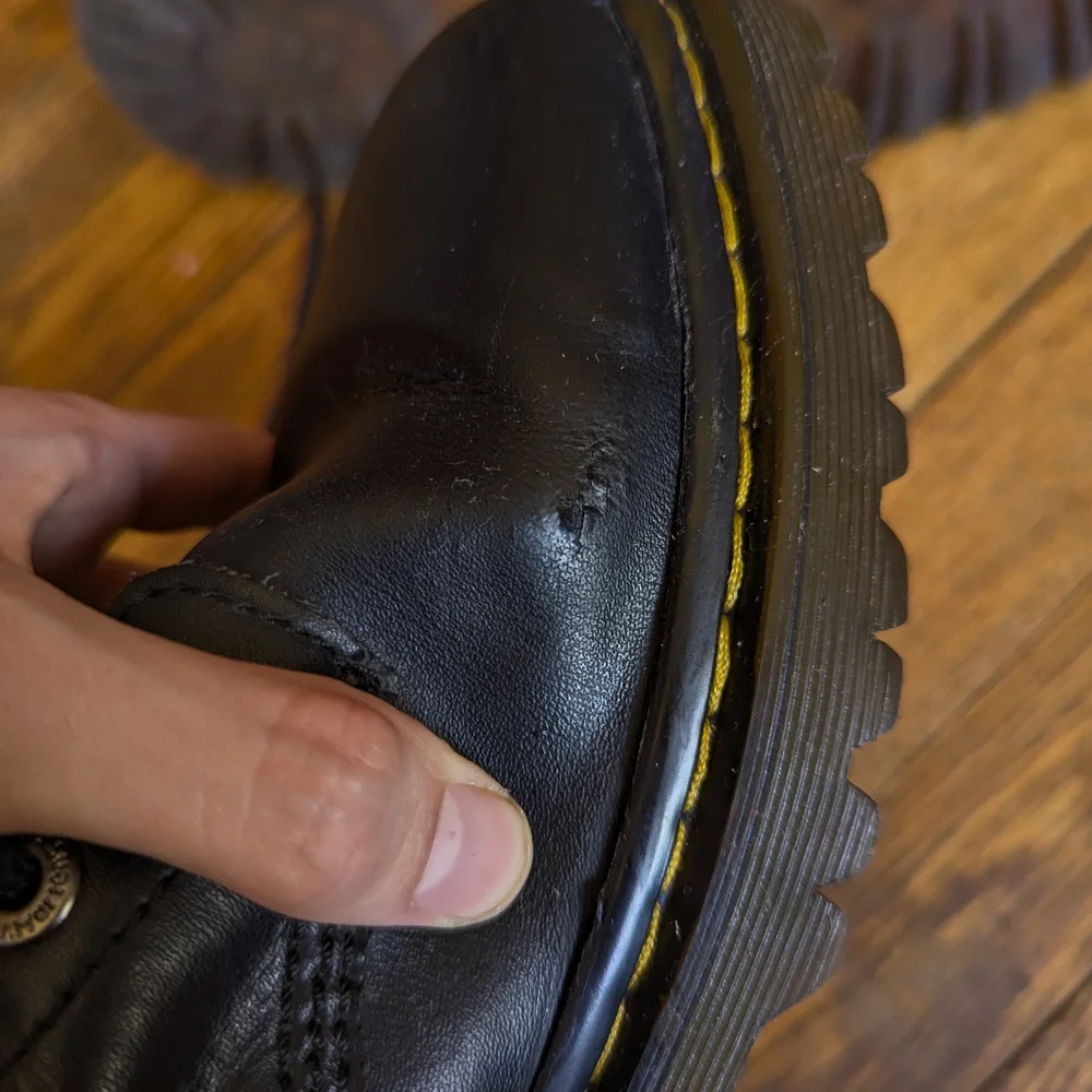 Dr. Marten Awley Black Leather Combat Boots